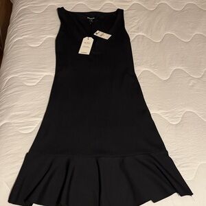 Theory Black Flared Hem Mini Dress